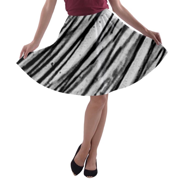 Galaxy Motion Black And White Print 2 A-line Skater Skirt