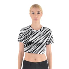 Galaxy Motion Black And White Print 2 Cotton Crop Top by dflcprintsclothing