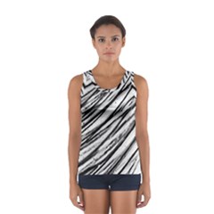 Galaxy Motion Black And White Print 2 Sport Tank Top 