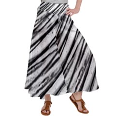 Galaxy Motion Black And White Print 2 Satin Palazzo Pants by dflcprintsclothing