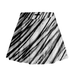 Galaxy Motion Black And White Print 2 Mini Flare Skirt by dflcprintsclothing