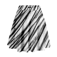 Galaxy Motion Black And White Print 2 High Waist Skirt by dflcprintsclothing