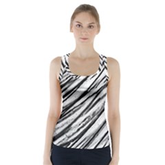 Galaxy Motion Black And White Print 2 Racer Back Sports Top