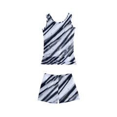 Galaxy Motion Black And White Print 2 Kids  Boyleg Swimsuit by dflcprintsclothing