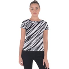 Galaxy Motion Black And White Print 2 Short Sleeve Sports Top 