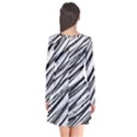 Galaxy Motion Black And White Print 2 Long Sleeve V-neck Flare Dress View2