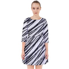 Galaxy Motion Black And White Print 2 Smock Dress by dflcprintsclothing