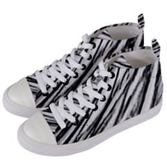 Galaxy Motion Black And White Print 2 Women s Mid-top Canvas Sneakers by dflcprintsclothing