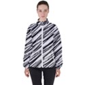 Galaxy Motion Black And White Print 2 Women s High Neck Windbreaker View1