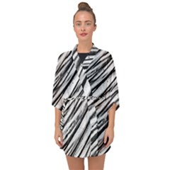 Galaxy Motion Black And White Print 2 Half Sleeve Chiffon Kimono by dflcprintsclothing