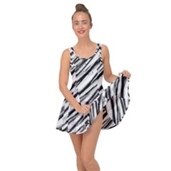 Galaxy Motion Black And White Print 2 Inside Out Casual Dress by dflcprintsclothing