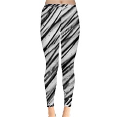 Galaxy Motion Black And White Print 2 Inside Out Leggings by dflcprintsclothing