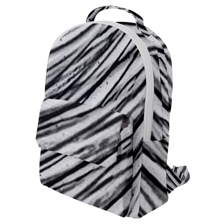 Galaxy Motion Black And White Print 2 Flap Pocket Backpack (Small)