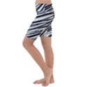 Galaxy Motion Black And White Print 2 Kids  Lightweight Velour Cropped Yoga Leggings View2