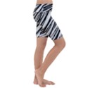 Galaxy Motion Black And White Print 2 Kids  Lightweight Velour Cropped Yoga Leggings View3