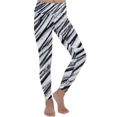 Galaxy Motion Black And White Print 2 Kids  Lightweight Velour Classic Yoga Leggings by dflcprintsclothing