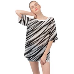 Galaxy Motion Black And White Print 2 Oversized Chiffon Top by dflcprintsclothing