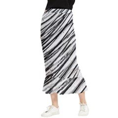 Galaxy Motion Black And White Print 2 Maxi Fishtail Chiffon Skirt