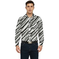 Galaxy Motion Black And White Print 2 Men s Long Sleeve Pocket Shirt  by dflcprintsclothing