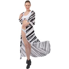 Galaxy Motion Black And White Print 2 Maxi Chiffon Beach Wrap by dflcprintsclothing