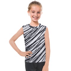 Galaxy Motion Black And White Print 2 Kids  Mesh Tank Top