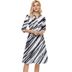 Galaxy Motion Black And White Print 2 Classy Knee Length Dress