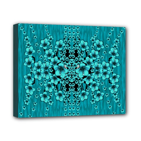 Blue Flowers So Decorative And In Perfect Harmony Canvas 10  X 8  (stretched) by pepitasart