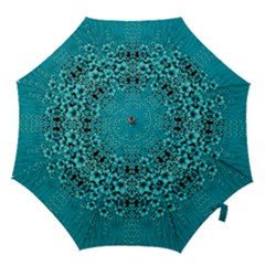 Blue Flowers So Decorative And In Perfect Harmony Hook Handle Umbrellas (small) by pepitasart