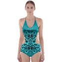 Blue Flowers So Decorative And In Perfect Harmony Cut-Out One Piece Swimsuit View1