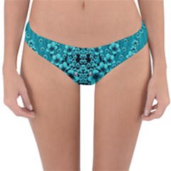 Blue Flowers So Decorative And In Perfect Harmony Reversible Hipster Bikini Bottoms by pepitasart