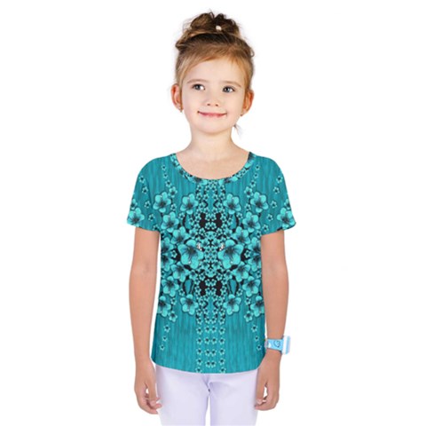 Blue Flowers So Decorative And In Perfect Harmony Kids  One Piece Tee by pepitasart