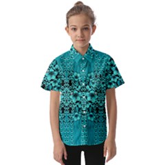 Blue Flowers So Decorative And In Perfect Harmony Kids  Short Sleeve Shirt by pepitasart