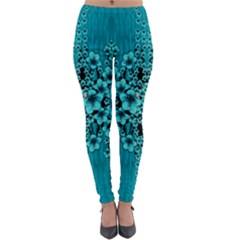 Blue Flowers So Decorative And In Perfect Harmony Lightweight Velour Leggings by pepitasart