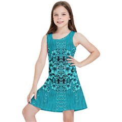 Blue Flowers So Decorative And In Perfect Harmony Kids  Lightweight Sleeveless Dress