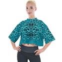 Blue Flowers So Decorative And In Perfect Harmony Mock Neck Tee View1