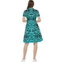 Blue Flowers So Decorative And In Perfect Harmony Short Sleeve Waist Detail Dress View2