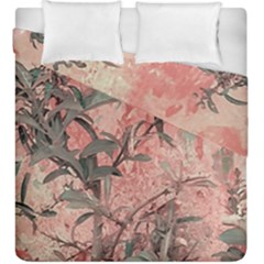 Botanic Grunge Motif Artwork Duvet Cover Double Side (king Size)