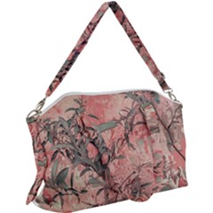 Botanic Grunge Motif Artwork Canvas Crossbody Bag by dflcprintsclothing