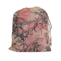 Botanic Grunge Motif Artwork Drawstring Pouch (2xl) by dflcprintsclothing