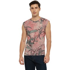 Botanic Grunge Motif Artwork Men s Raglan Cap Sleeve Tee