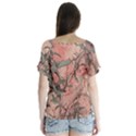 Botanic Grunge Motif Artwork V-Neck Flutter Sleeve Top View2