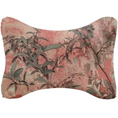 Botanic Grunge Motif Artwork Seat Head Rest Cushion by dflcprintsclothing