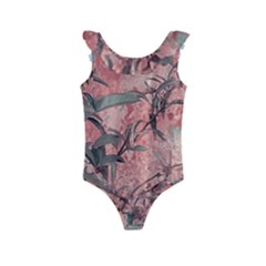 Botanic Grunge Motif Artwork Kids  Frill Swimsuit by dflcprintsclothing