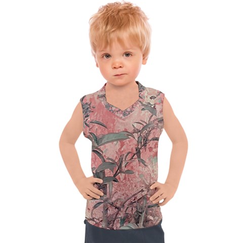 Botanic Grunge Motif Artwork Kids  Sport Tank Top by dflcprintsclothing