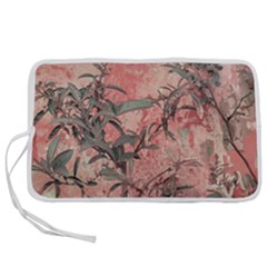 Botanic Grunge Motif Artwork Pen Storage Case (l)