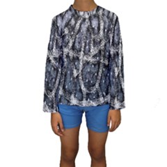 Glithc Grunge Abstract Print Kids  Long Sleeve Swimwear by dflcprintsclothing