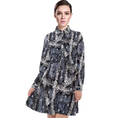 Glithc Grunge Abstract Print Long Sleeve Chiffon Shirt Dress by dflcprintsclothing