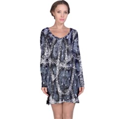 Glithc Grunge Abstract Print Long Sleeve Nightdress by dflcprintsclothing