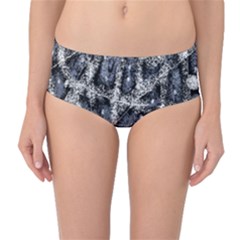 Glithc Grunge Abstract Print Mid-waist Bikini Bottoms