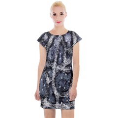 Glithc Grunge Abstract Print Cap Sleeve Bodycon Dress by dflcprintsclothing